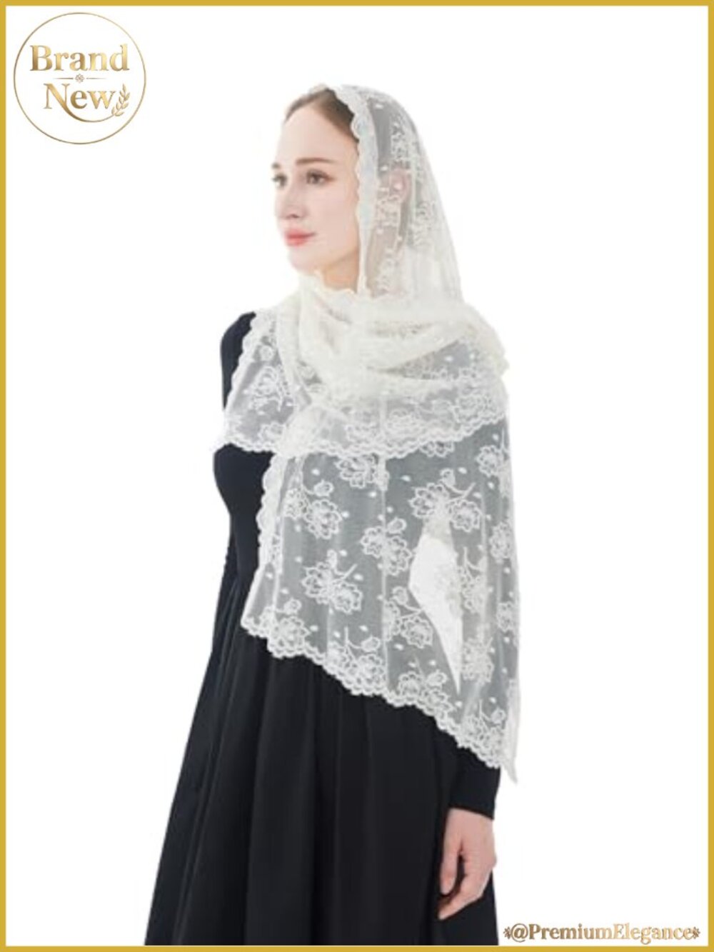 Catholic Chapel Veil Floral Mantilla Church Head Covering